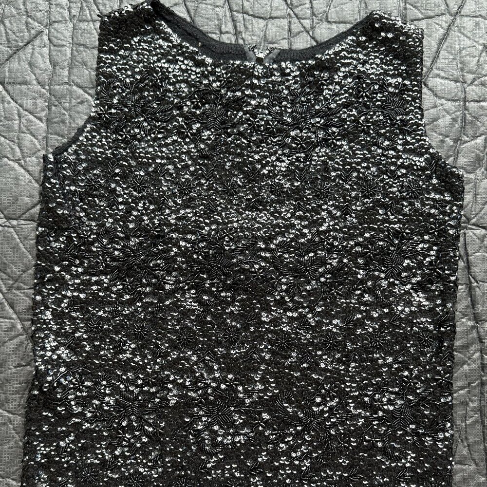 Vintage Tank Top Sequins Beading Fringe Beaded